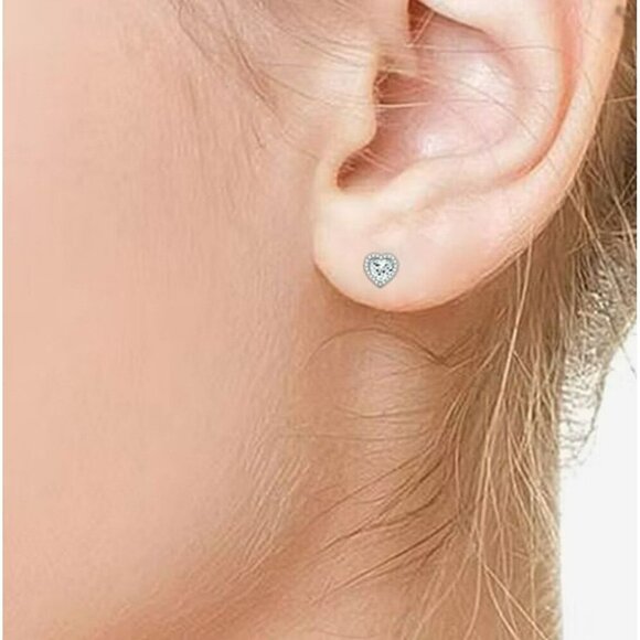 NWT White Sapphire Earrings Necklace Sterling Silver Gift Set $124 MSRP - Picture 10 of 11